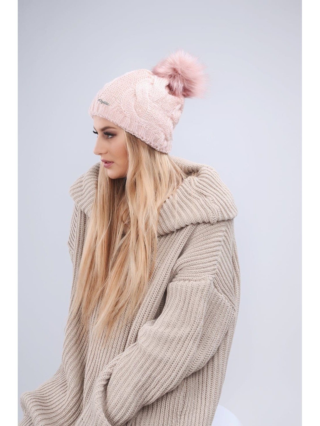 Hellrosa Wintermütze C9 – Online-Shop – Boutique